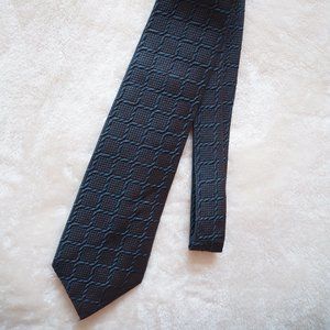 Loewe Silk Neck Tie -- Black and Blue -- Made in Spain